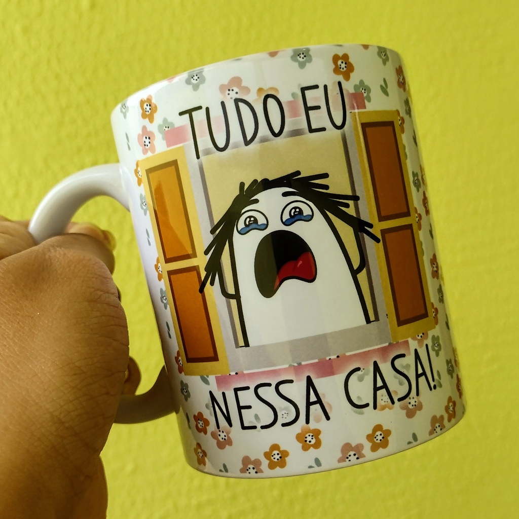 Caneca Flork meme Casal O amor tudo suporta