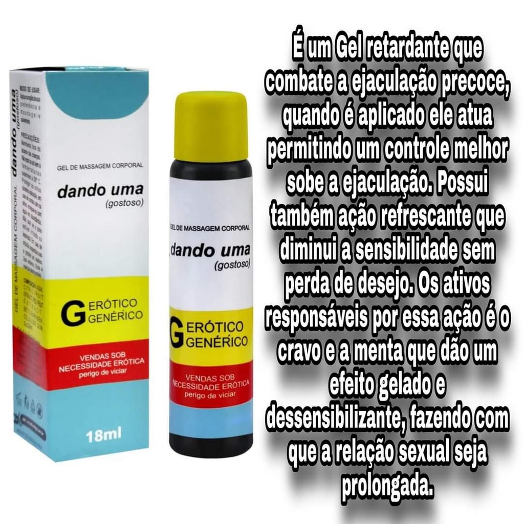 DANDO UMA GOSTOSO RETARDANTE MASCULINO 18ML LINHA FARMACINHA DO RISO SECRET  LOVE