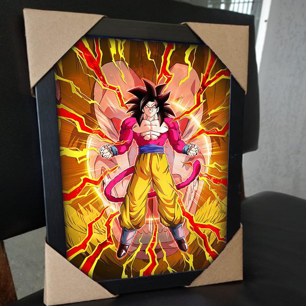 Quadro Super Saiyajin 4 Goku Ssj4 Dragon Ball Anime Placa Decorativa