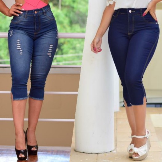 Calça corsario sale jeans