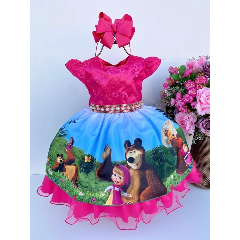 Vestido Infantil Princesa Sofia Pequena Sereia Ariel Luxo 1 A 3 Anos