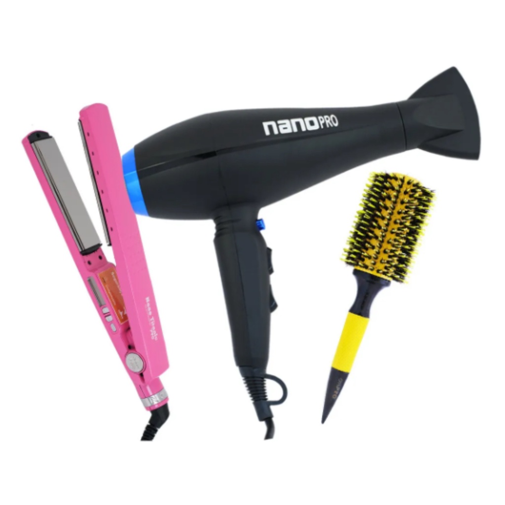 Kit Salão Secador de cabelo 8600W + Prancha Chapinha Profissional + Brinde