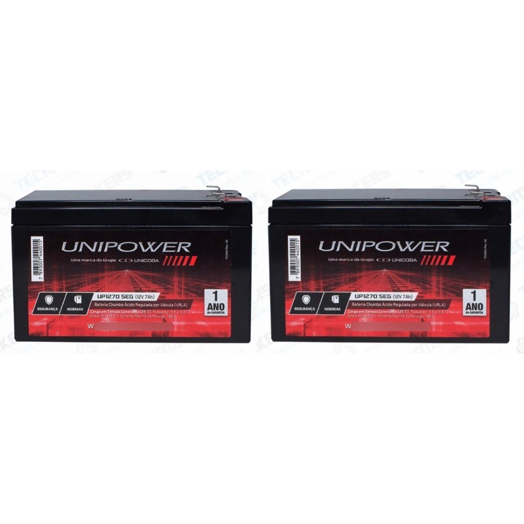 Bateria 12V 7Ah Selada VRLA Unicoba Unipower UP1270 SEG