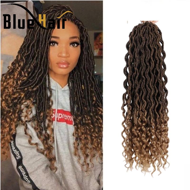 3pcs/Lot Goddess Faux Locs Crochet Hair Curly For Black Women 20Inch Pre  Looped Crochet Faux Locks Hair