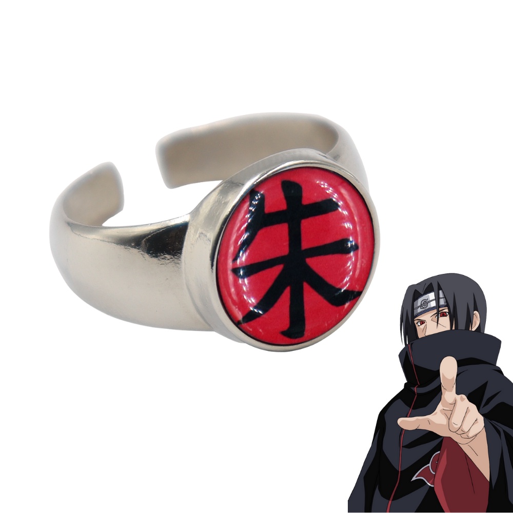 Anel Cosplay Itachi Akatsuki Naruto Regulável Vermelho