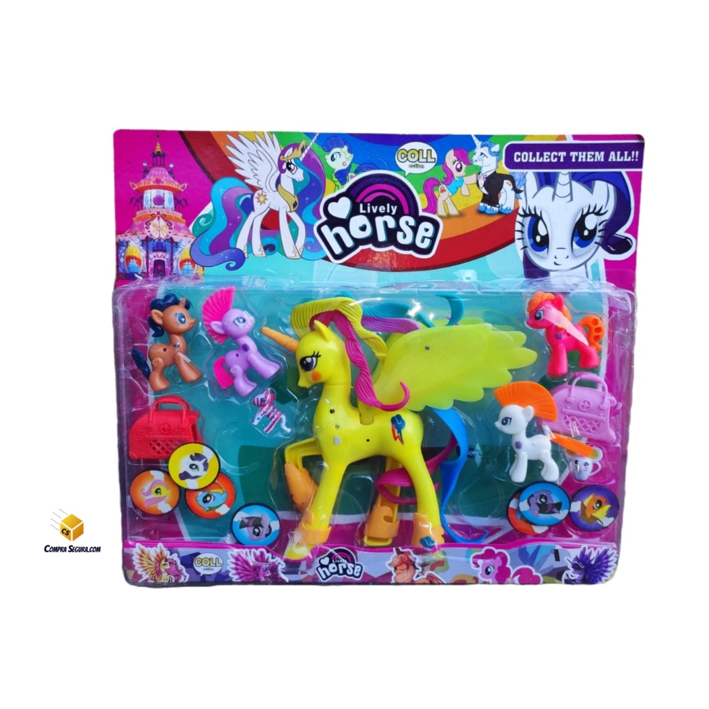 Kit brinquedo My little pony com acessórios - Pony emite sons e luz