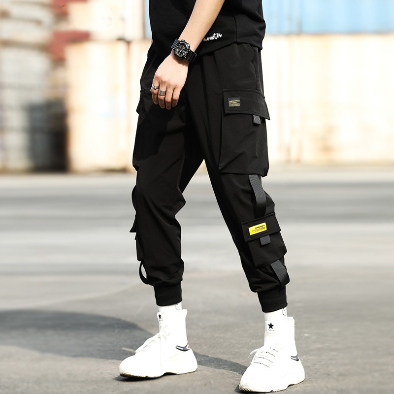 Calça Jogger Refletiva Masculina com Estilo Streetwear com Bolso Lateral  Cargo Moda Hip Hop