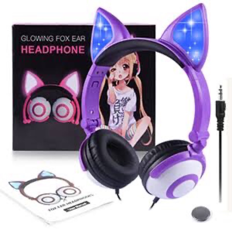 Glowing fox ear headphones new arrivals