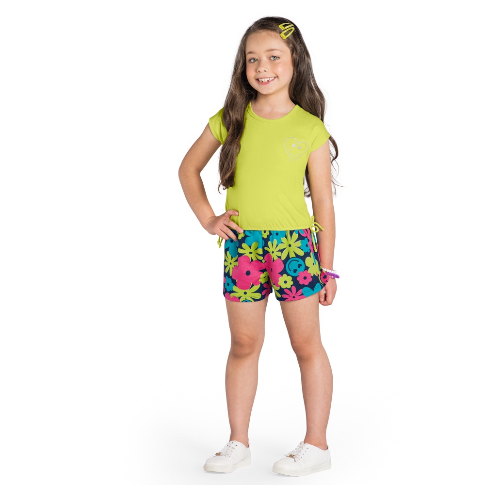 Shorts básico infantil menina em cotton Brandili - Brandili