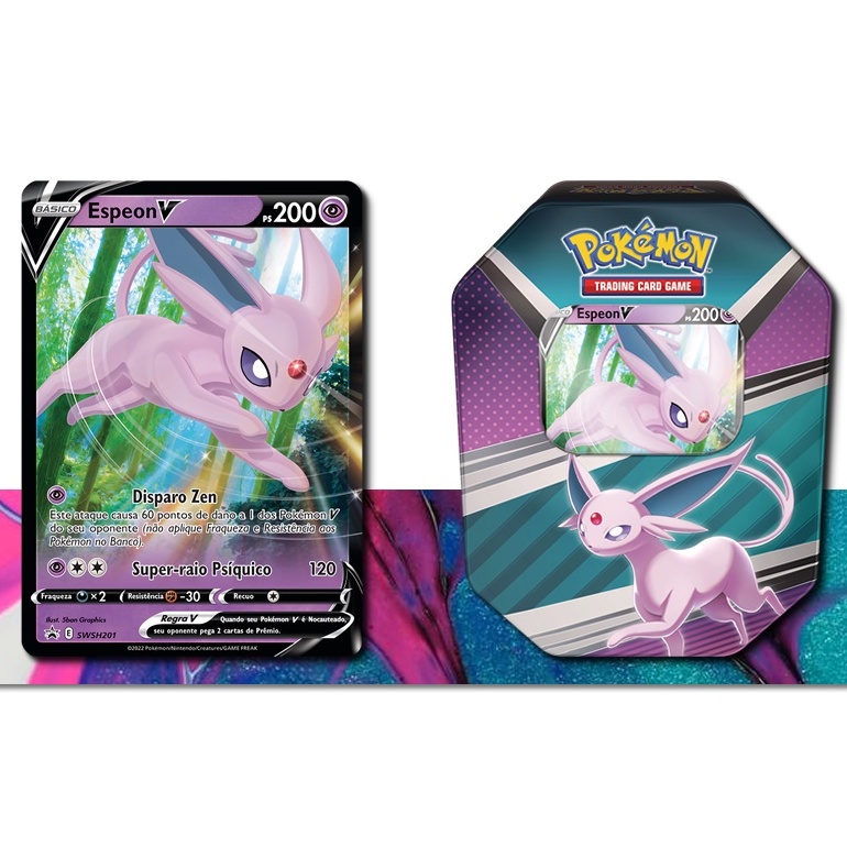 Baralho Pokémon tcg Lata V Forces - Aleatória no Shoptime