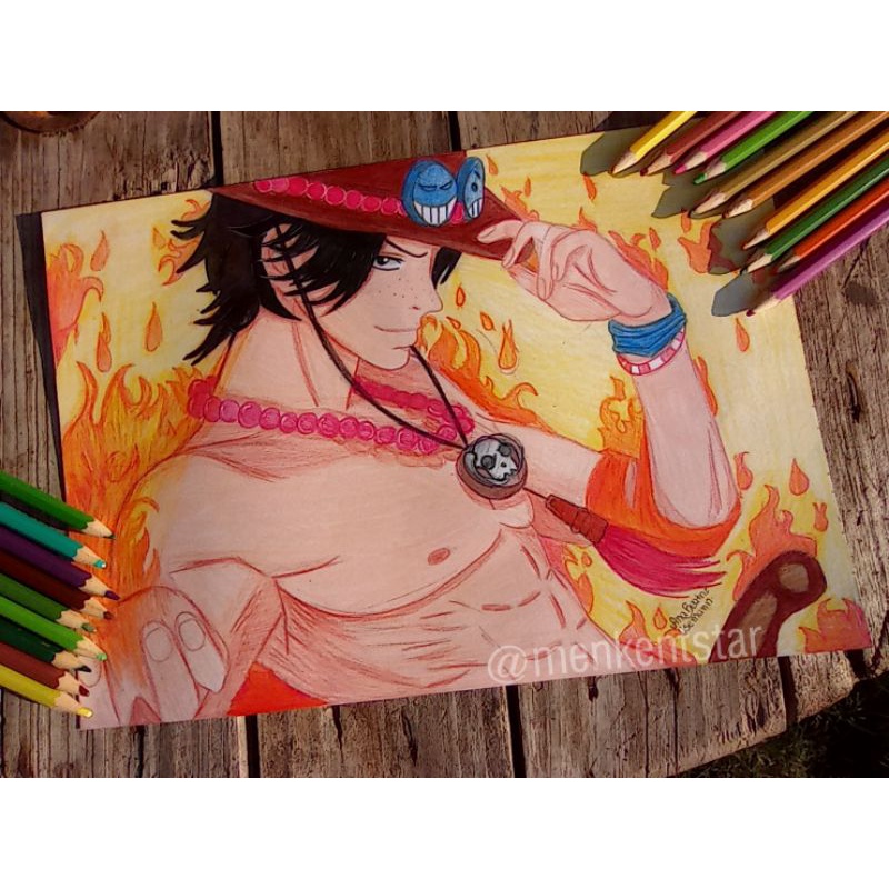 Como desenhar o ACE de One Piece [Portgas D. ACE]