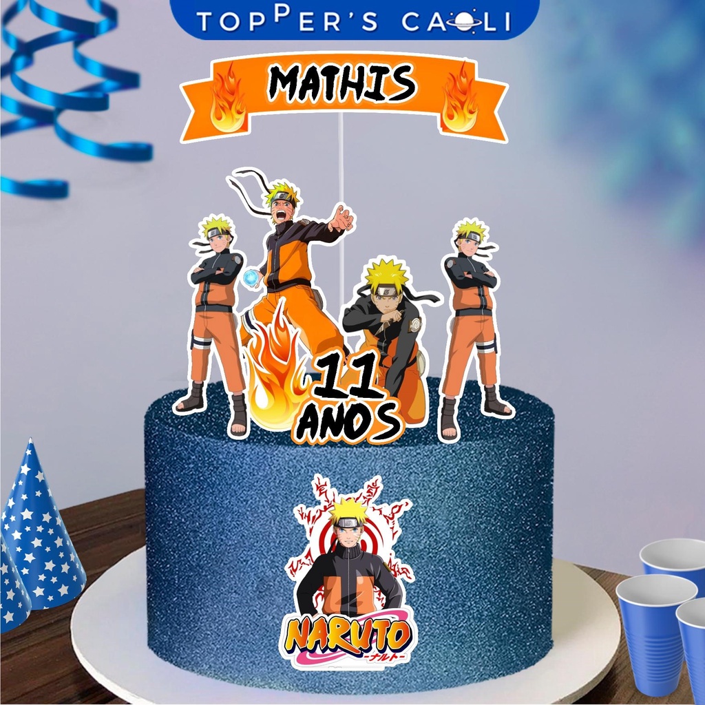 Topo de bolo Naruto topper para bolo personalizado