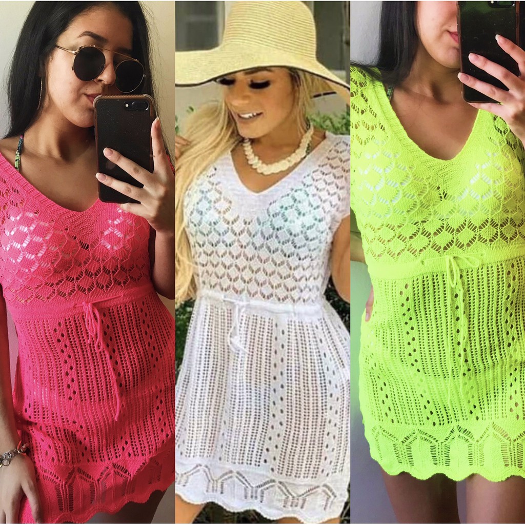 Saída de praia de best sale crochê vestido