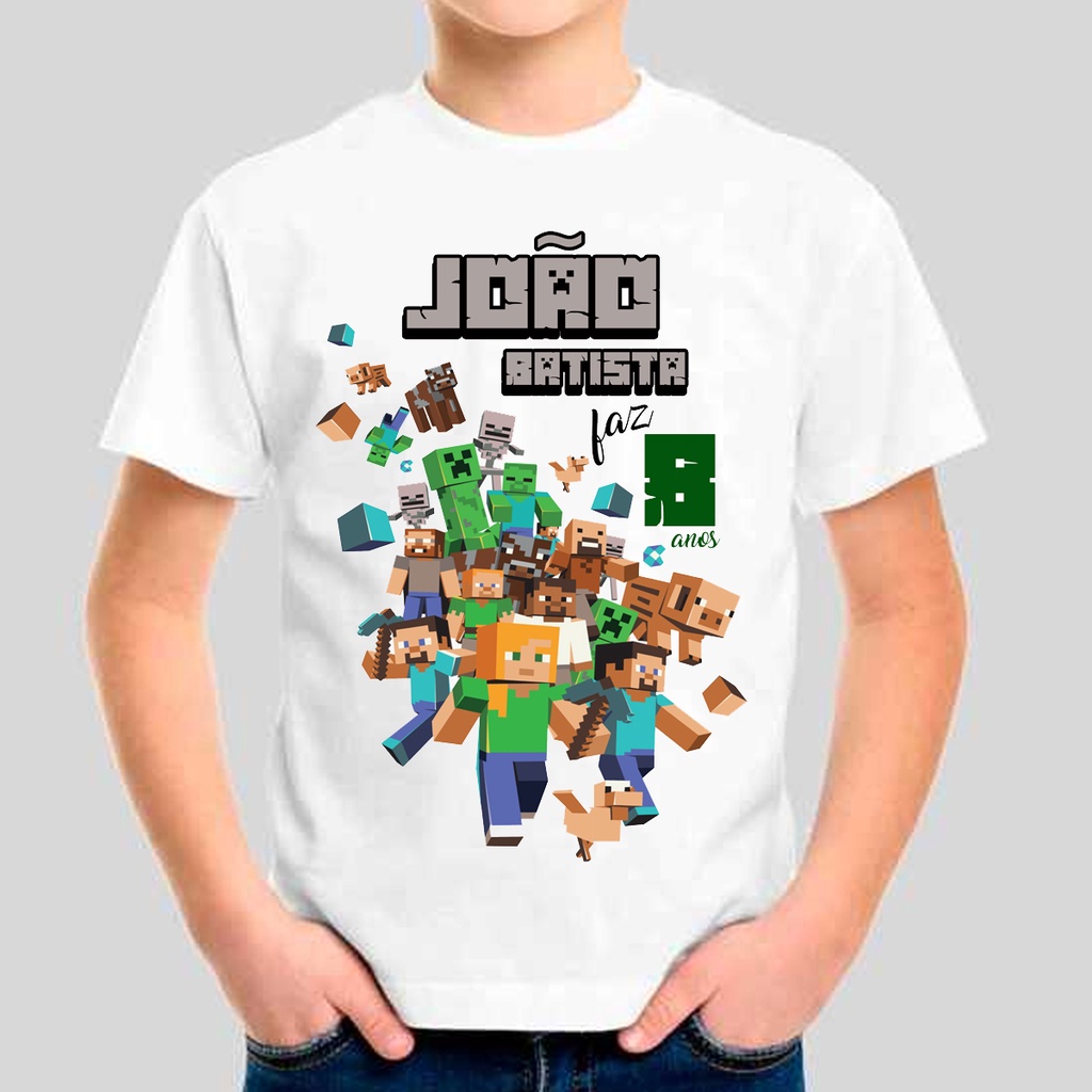 Camiseta Personalizada Com Nome Vitória Mineblox Roblox - R$ 43,71