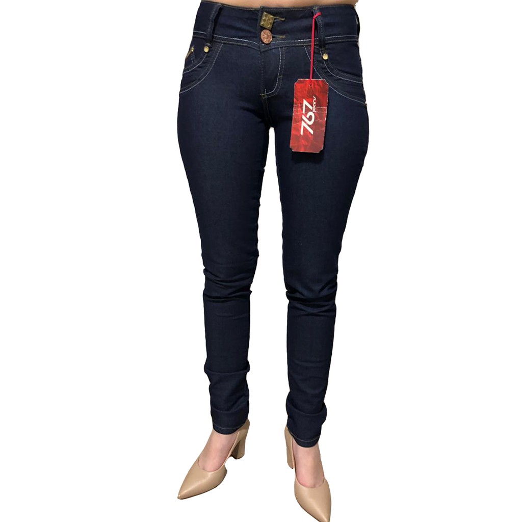 calça Jeans Feminina Cos alto cropped skinny