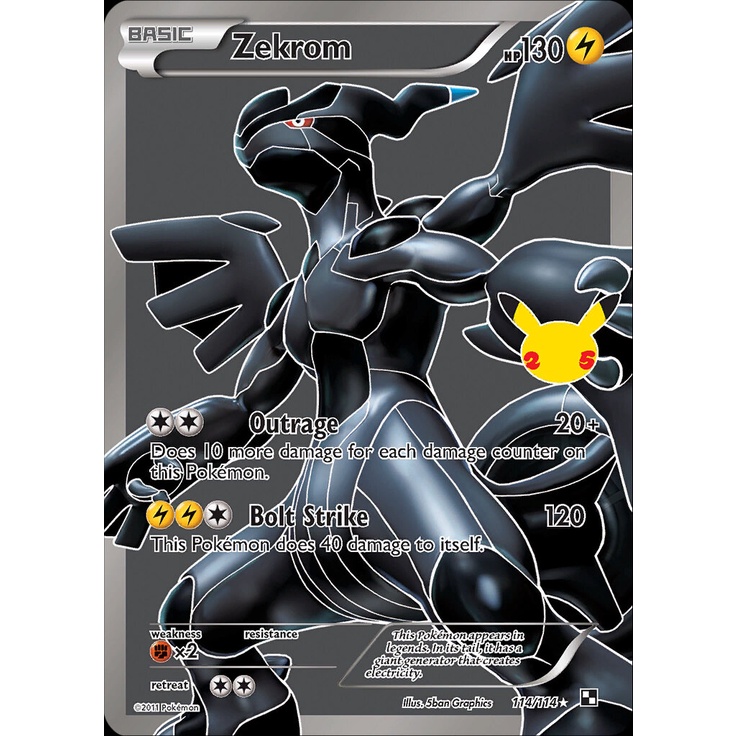 Kit Carta Pokémon Reshiram E Zekrom Full Art Celebrações