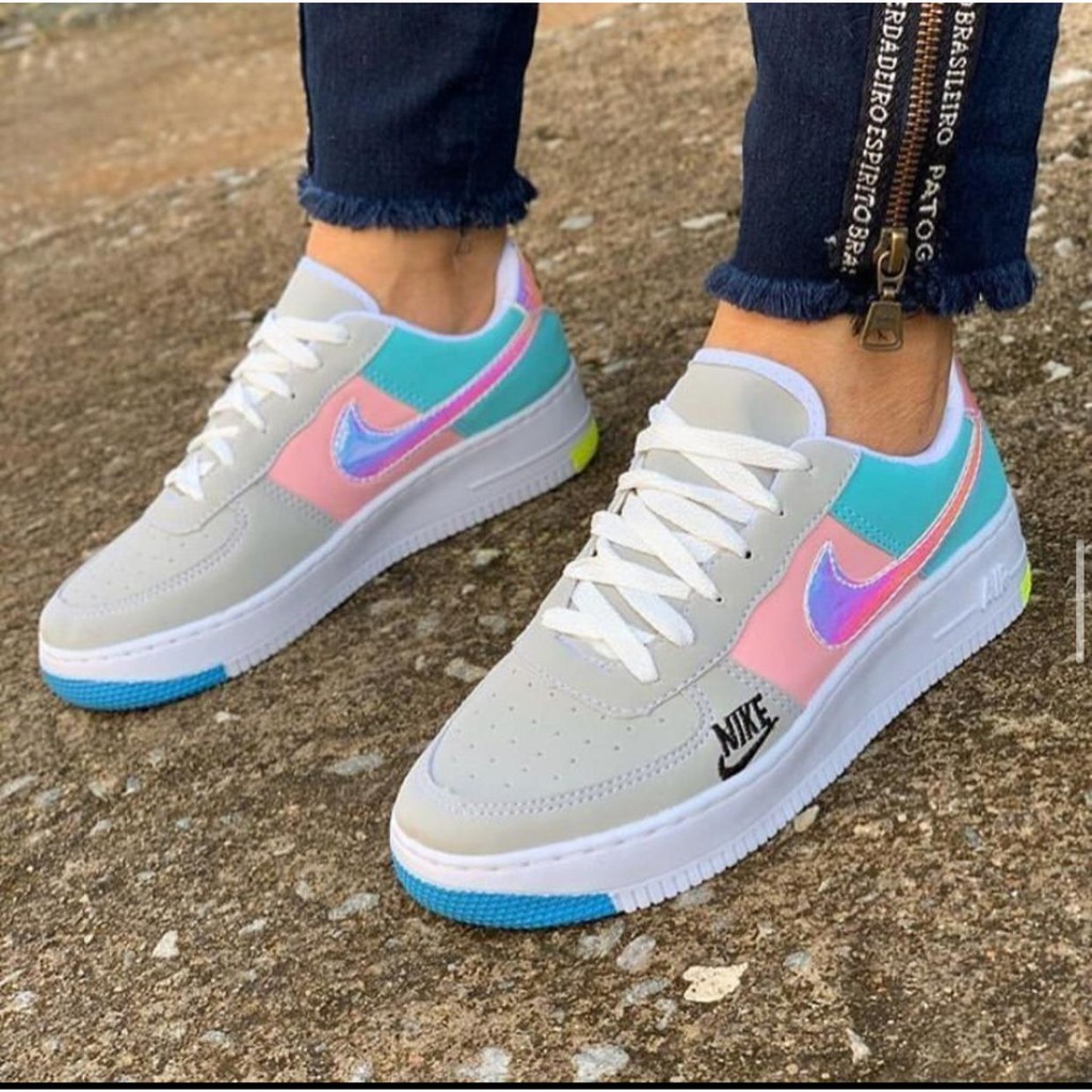 Air force outlet 1 feminino colorido