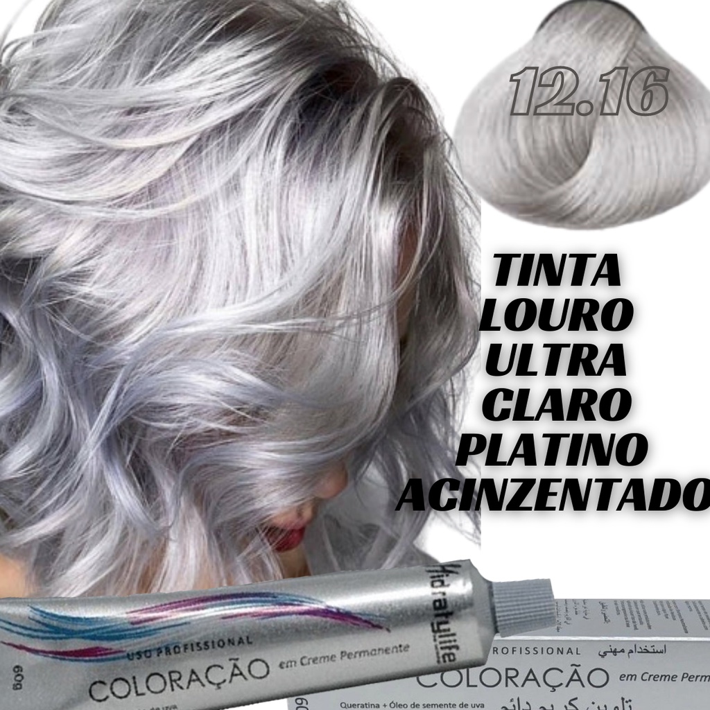 Tinta Platinum Acinzentado P/ Cabelo Loiro Platinado Lindo