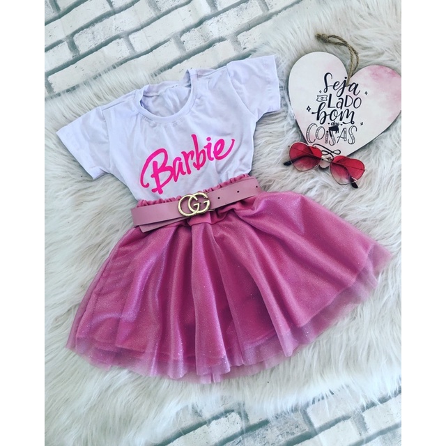 Conjunto Barbie Rosa Infantil - Lojinha da Vivi - Roupas, Calçados