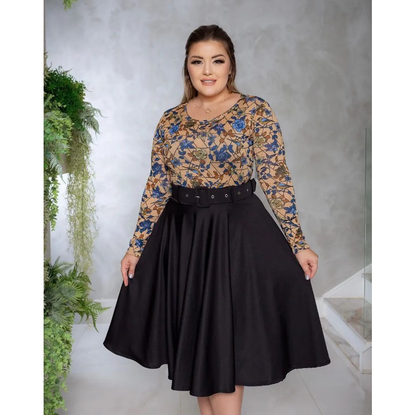 Saia midi store gode plus size