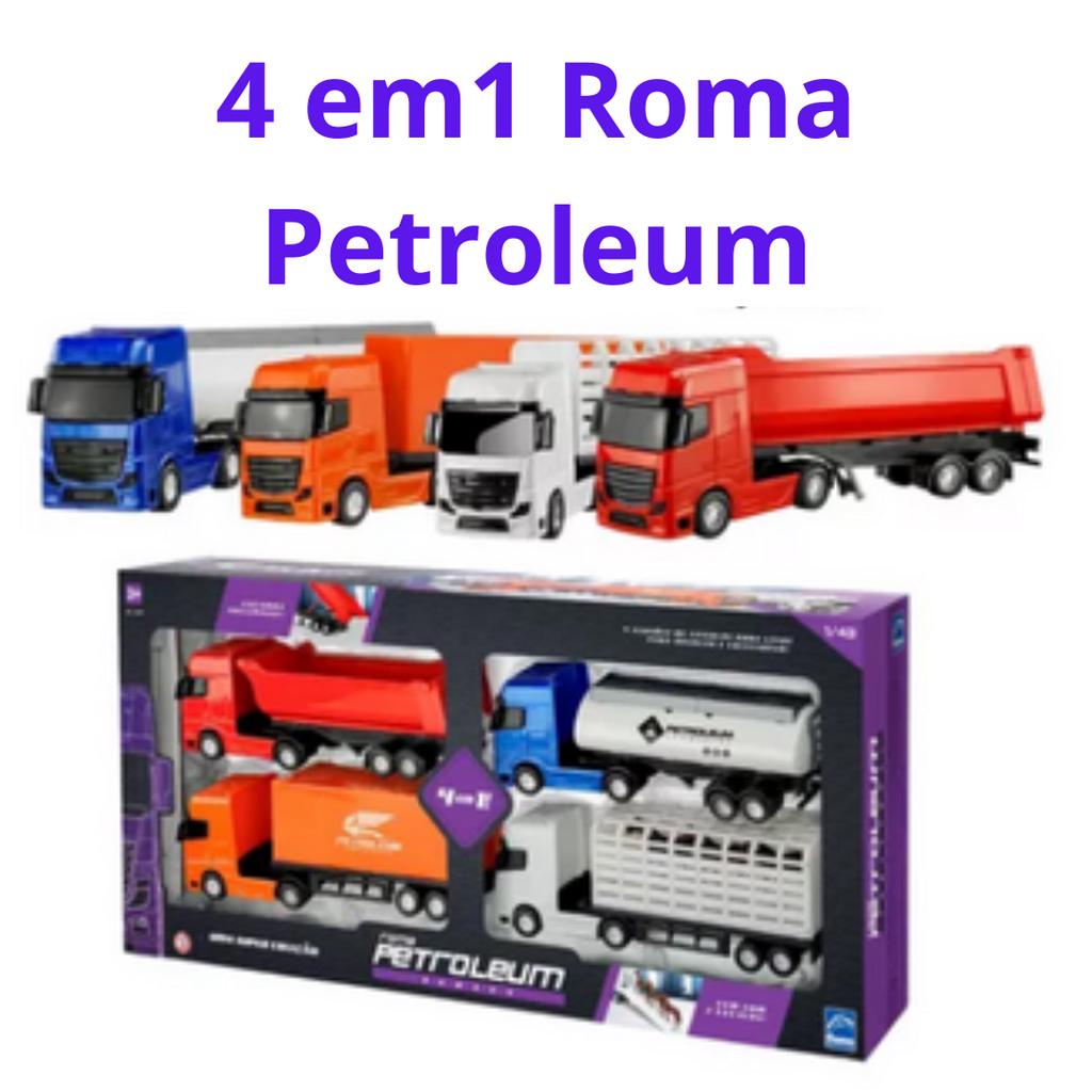 Carreta Bitrem Baú De Brinquedo Petroleum Roma Brinquedos - ShopJJ