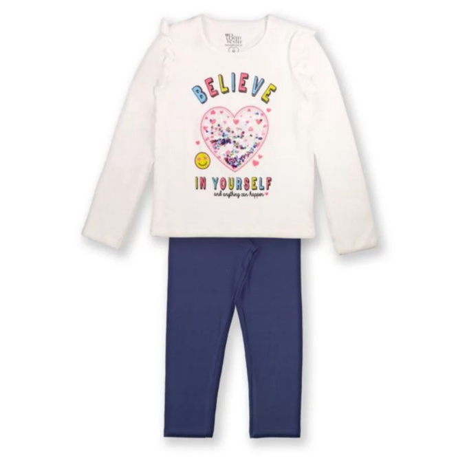 Conjunto Infantil Menina Blusa Manga Longa e Calça Legging - Malwee Ki -  Marcela Moda Infantil