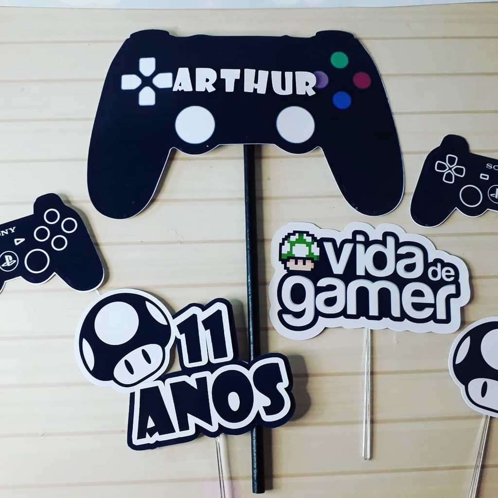 Topo De Bolo Personalizado Video Game Menina🥭 Mergulhe no Cassino ...