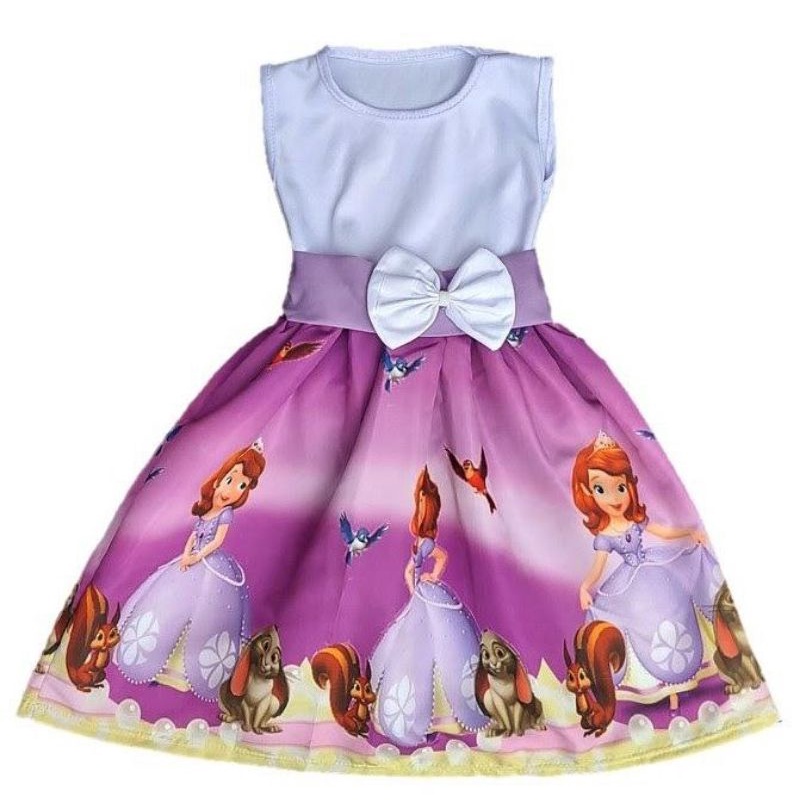 Vestido Infantil Tema Princesa Sofia Aniversário 1 Ao 3 com o