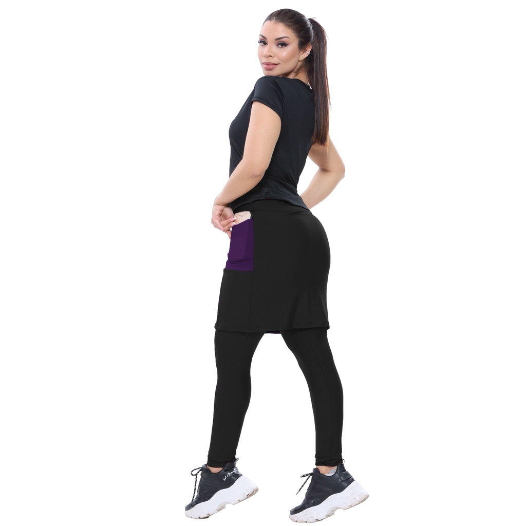 Saia Calça Moda Evangelica Fitness Legging Leg