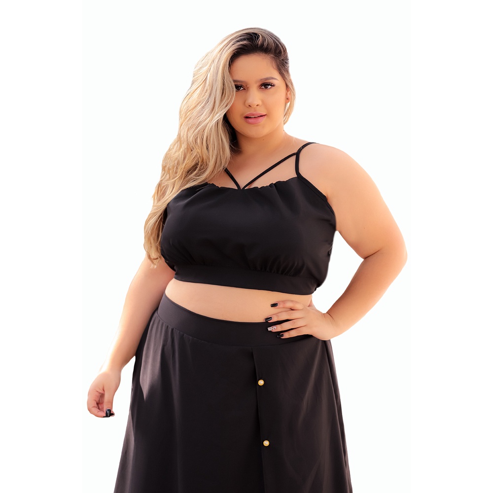 Saia e blusa para festa hot sale plus size