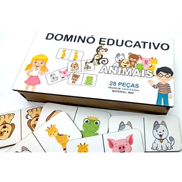 Dominó Jogo Educativo Pedagógico Mdf Matematico Multiplicação 28pcs Mega  Impress