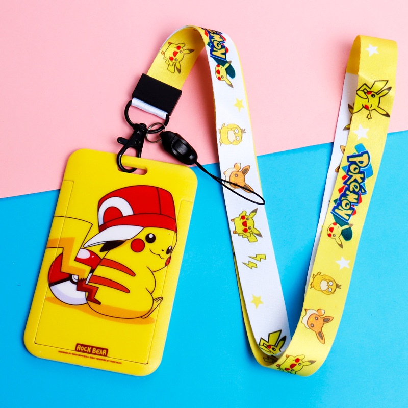 Porta Crachá Retrátil Personalizado - Pokémon, Pikachu, Pokebola