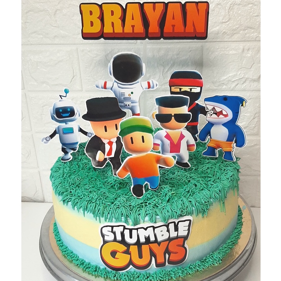 Jogo de fotos de bolo Stumble Guys Cake Topper Cakes