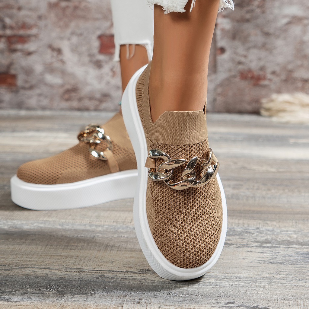 Sapatos de plataforma feminina com cordões, sapatilhas casuais para  senhoras, sapatos femininos para outono, novo creeper