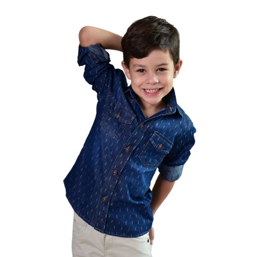 Camisa social hot sale jeans infantil