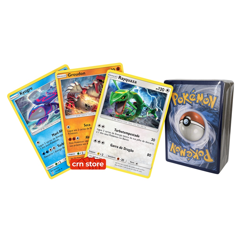 Kit Carta Pokémon 90 Energias com 10 de cada elemento (Grama, Fogo, Água,  Raio, Psíquico, Lutador, Escuridão e Fada)