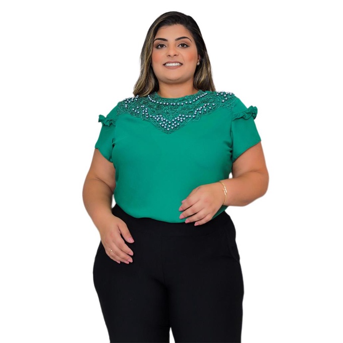 Blusa Plus size G1/G2/G3 crepe/social/Elegante