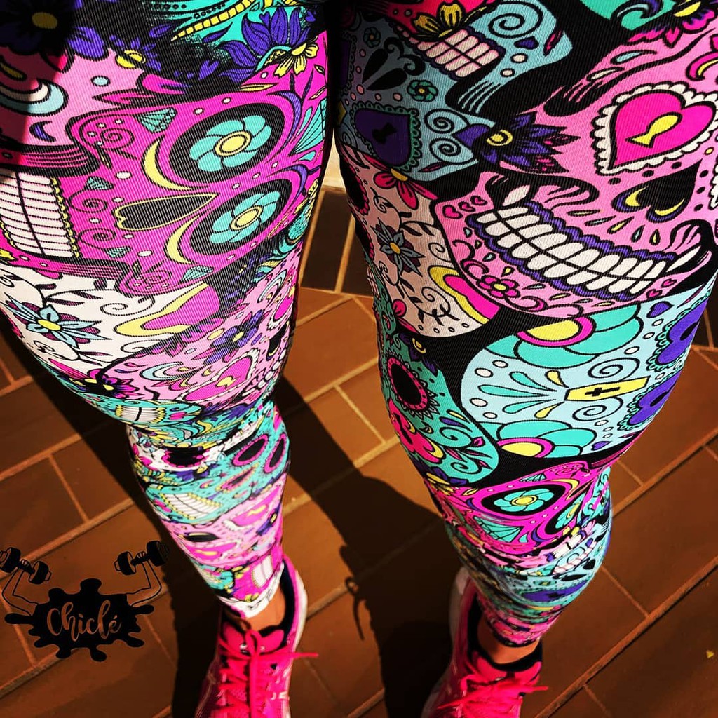 Legging Estampa Estilo Caveira Skull Rock Gotica Academia