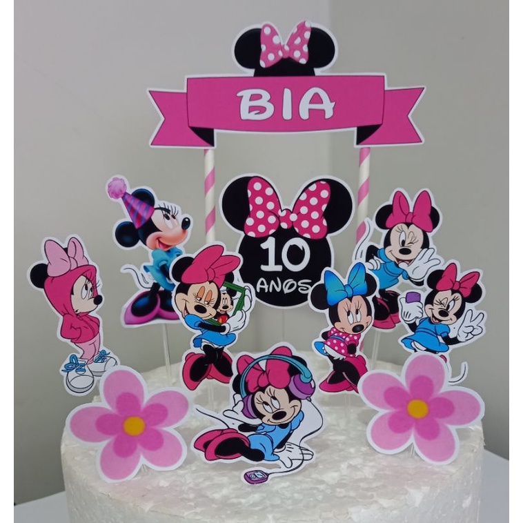 Kit Decoração de Festa Aniversário Bolo Topper 18 Anos Qfestança