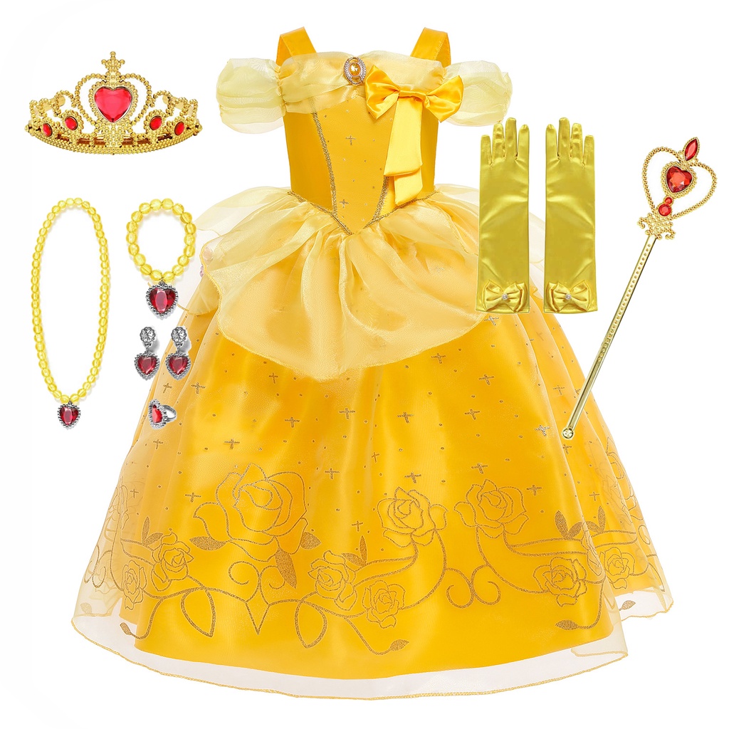 Princesa da disney 2024 de vestido amarelo