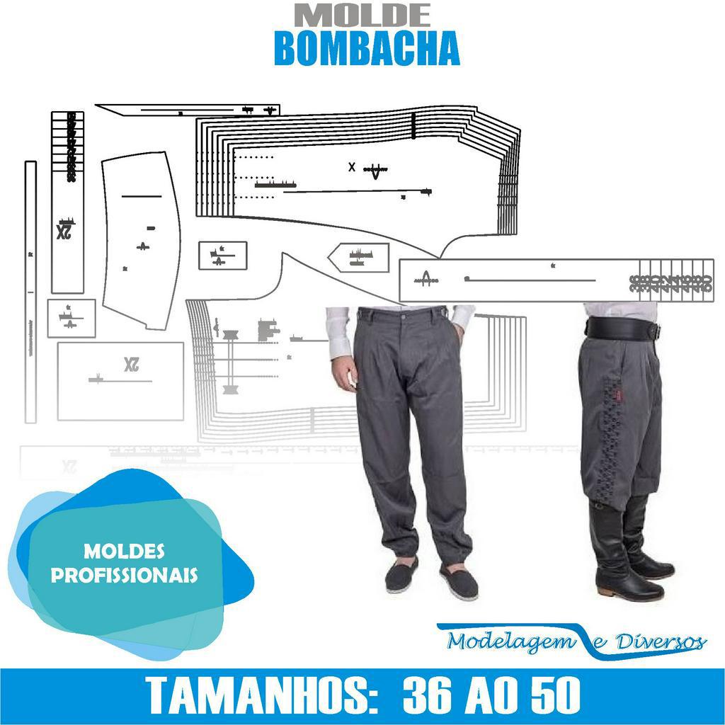 Molde Bombacha, Modelagem&Diversos, Tamanhos 36 Ao 50
