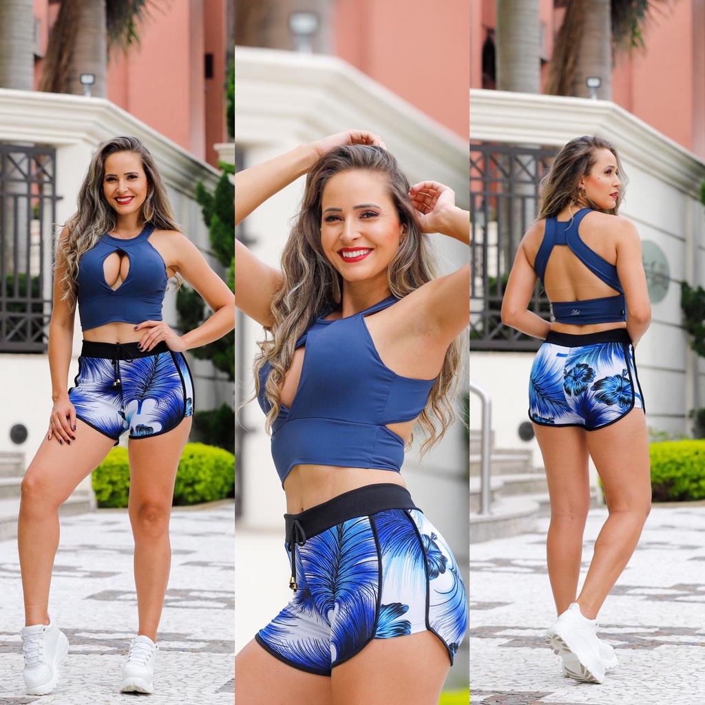 Top Shape e Short Meia Coxa Estampado