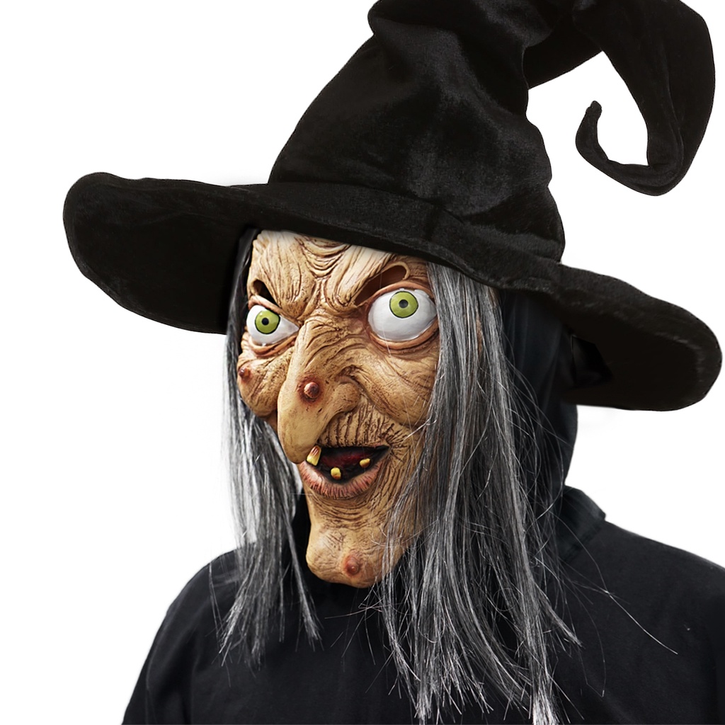 Máscara De Bruxa De Látex Halloween Assustadora - LUMEN IMPORTADOS