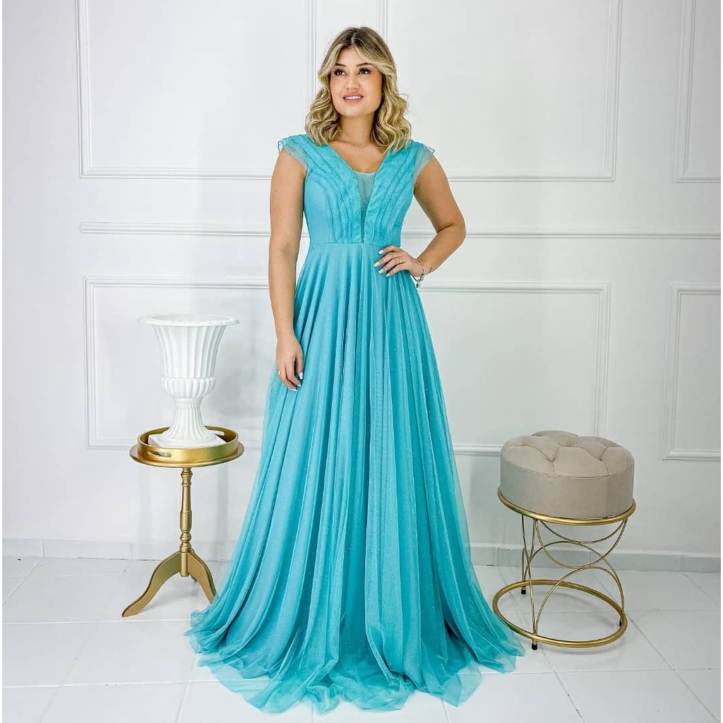 Olx vestido azul store tiffany