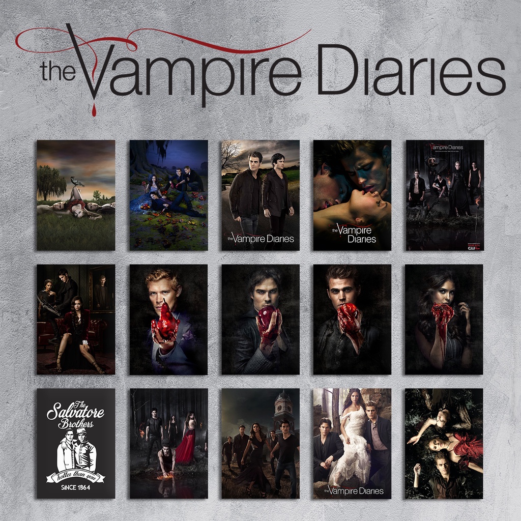 Quadro decorativo série The Vampire Diaries - Diários de um Vampiro placa  decorativa em MDF