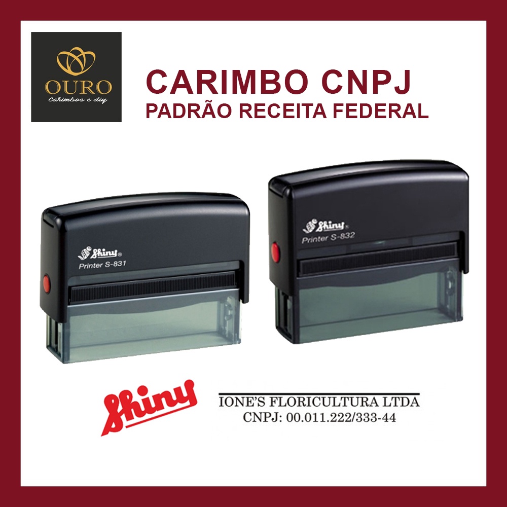Carimbo Personalizado Automático CNPJ - Shiny S829 - Carimbo Virtual