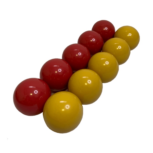 Bolas 54mm Mata-Mata (4 AMARELAS., 4 VERMELHAS., 1 BRANCA) (9 Bolas)