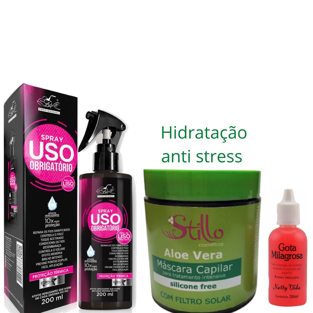 Belkit liso obrigatorio mais mascara anti stress capilar mais gota  milagrosa | Shopee Brasil