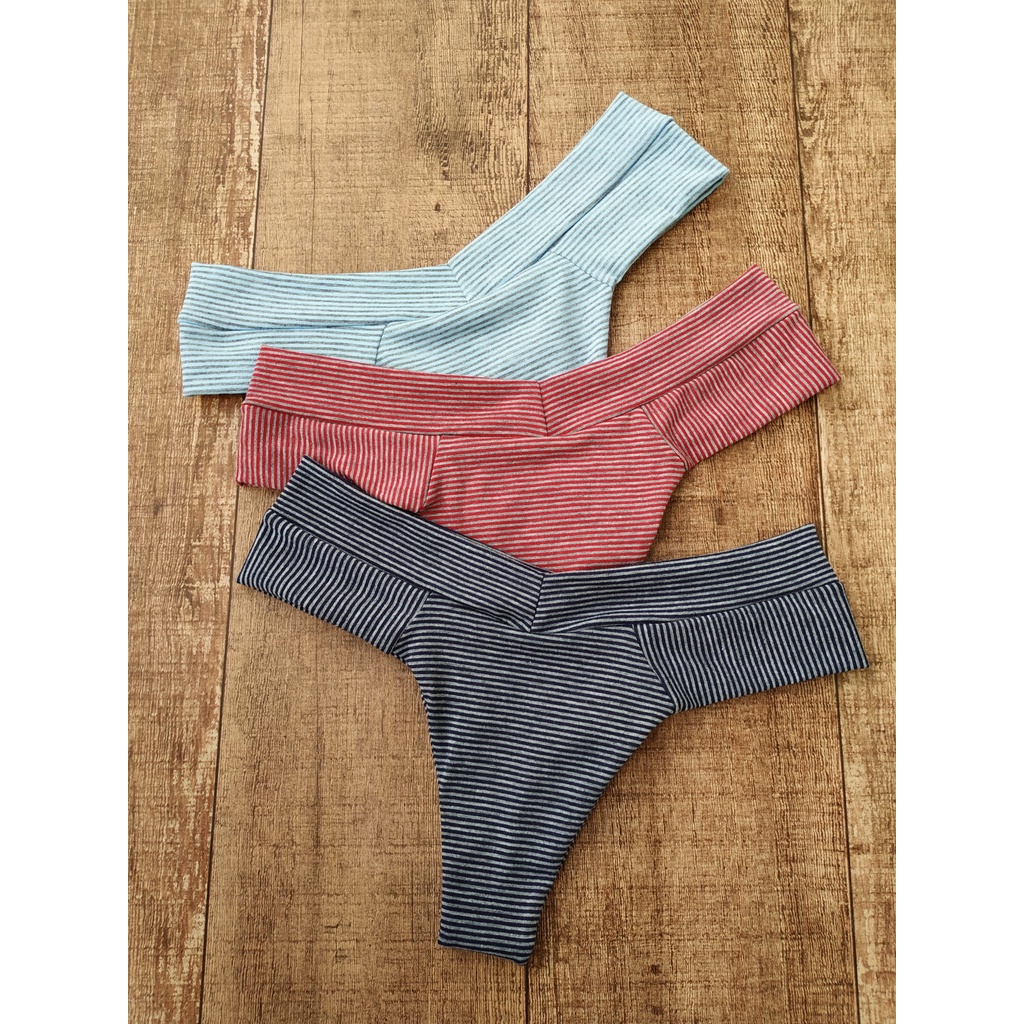 ANZERMIX Women's Breathable Cotton Tong Panties Pack of 6