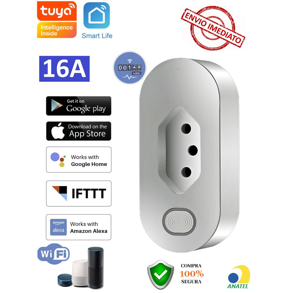 Tomada Inteligente WIFI Smart Home 16A com Monitoramento de